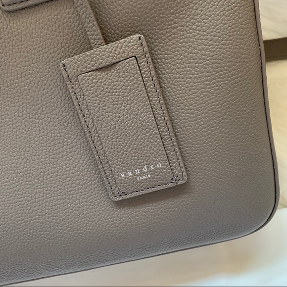 New! SANDRO Paris Pebbled Laptop Briefcase Bag - Picture 5 of 14